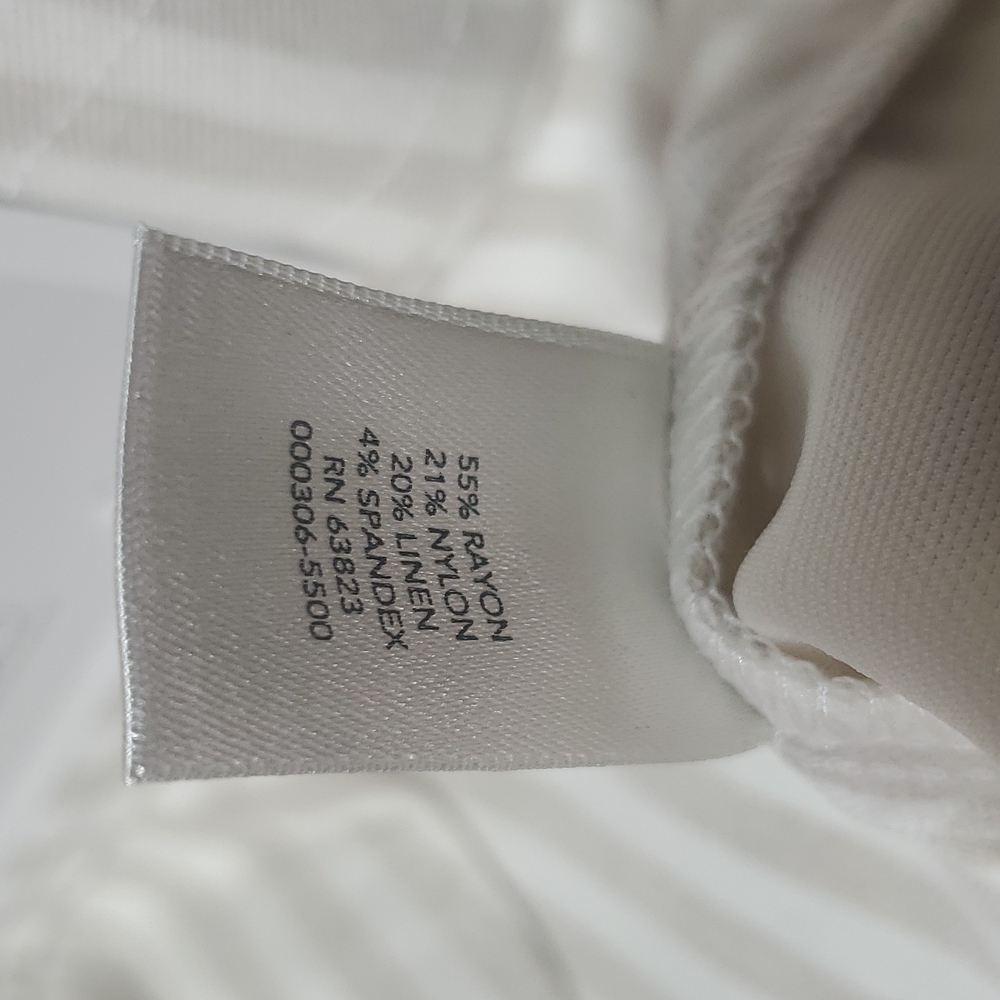 Christopher & Banks Beige and Cream Vertical Stripe Pull On Ankle Pant NWT - Picture 3 of 5